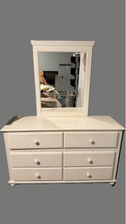 White Dresser with Mirror