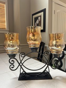 Glass Chandelier Candle Holder