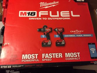 New Milwaukee 2796-22 wifi drill & impact tool kit new new