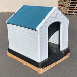 (NEW) $150 Waterproof Plastic Dog House for X-Large size pet Indoor Outdoor Cage Kennel 42x42x45 inches