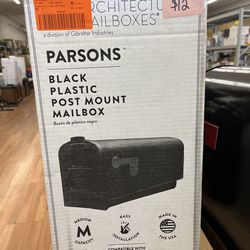 Black Plastic Post Mount Mailbox