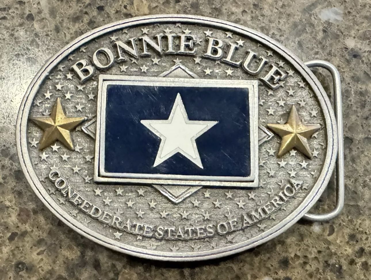 BONNIE BLUE FLAG BELT BUCKLE - CSA - LONE STAR