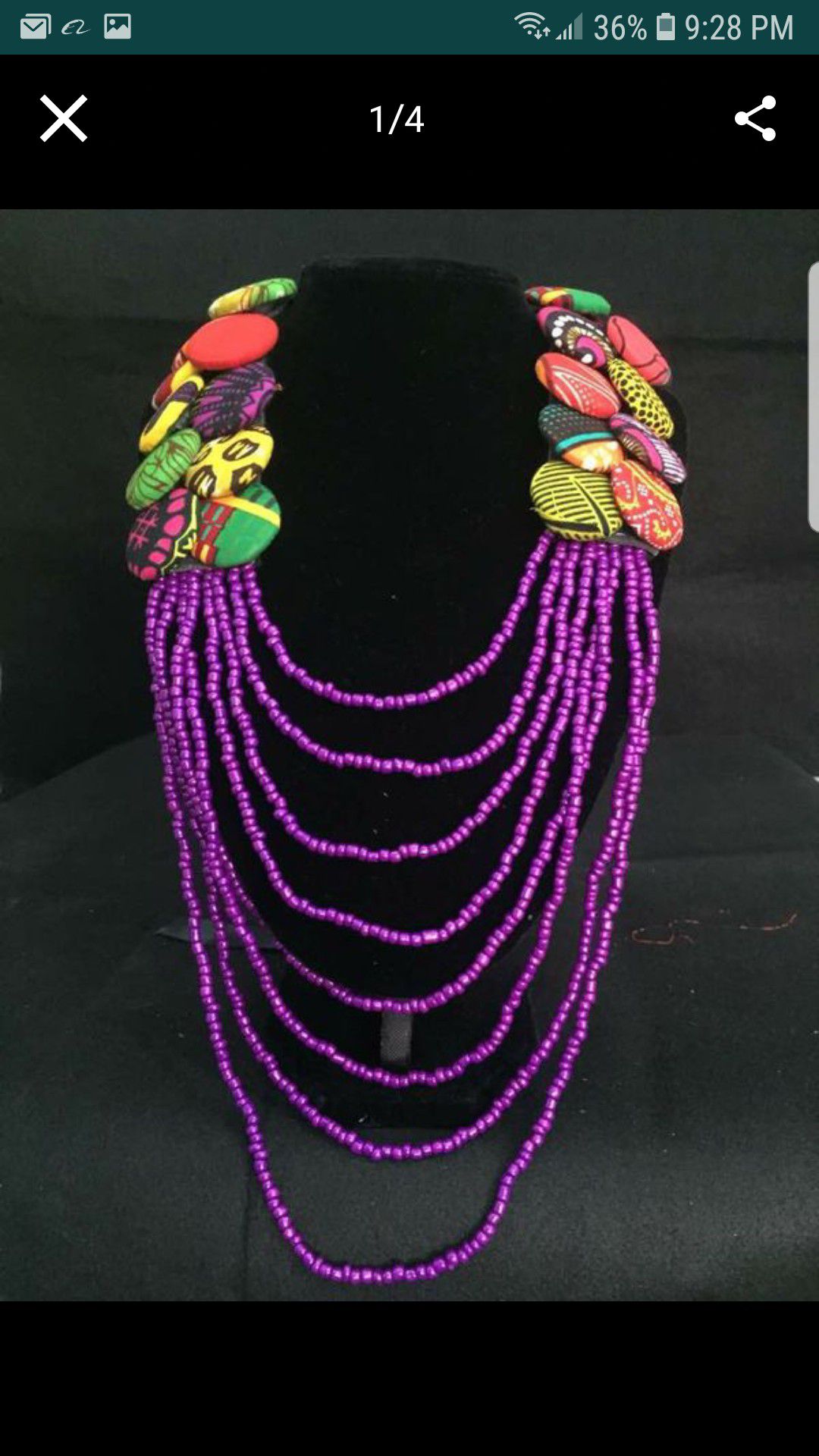 Buttons and beads necklaces