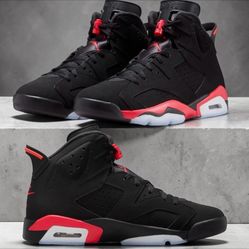 NEW Nike Air Jordan 6 Retro Infrared Salesman Black Red Mens Size 10  Rare