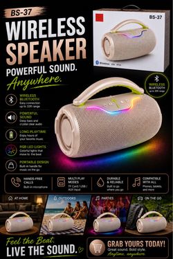 BRAND NEW BS-37 WIRELESS BLUETOOTH SPEAKER