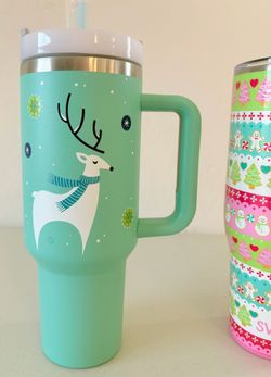 ** Large holiday metal insulated tumblers cups. Nightmare before christmas.