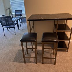 Small Table Set W/ Bar Stools Included !