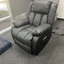 Faux Leather Recliner Lift Sofa Chair - Black