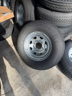 New 225-75-15inch Trailer Tires With 6-lug Galvanized Rims. 10-ply.  