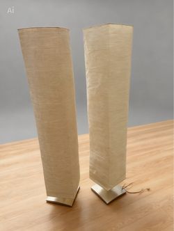 Modern Floor Lamps Set of 2 Tall Beige Living Room Lights