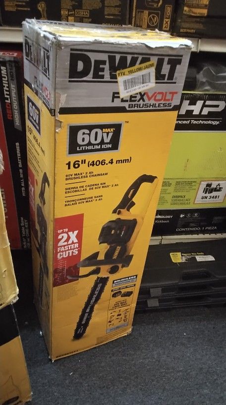 DEWALT FLEX VOLT 16" (406.4 mm) 60V MAX * 2 AH BRUSHLESS CHAINSAW (TOOL ONLY)