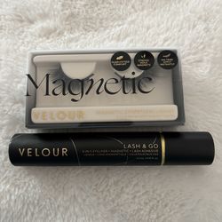 NEW VELOUR MAGNETIC EFFORTLESS LASHES WITH LASH & GO 3 IN 1 EYELINER MAGNETIC LASH ADHESIVE $25 for the set!!!