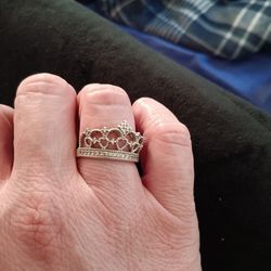 Sterling Silver Crown Ring Size 10