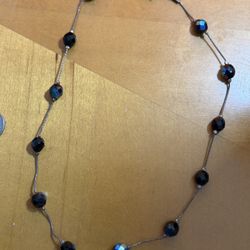 925 Iridescent Glass Choker Necklace 