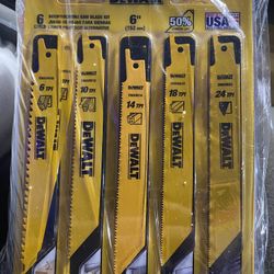 Dewalt 6 piece set reciprocating saw blades