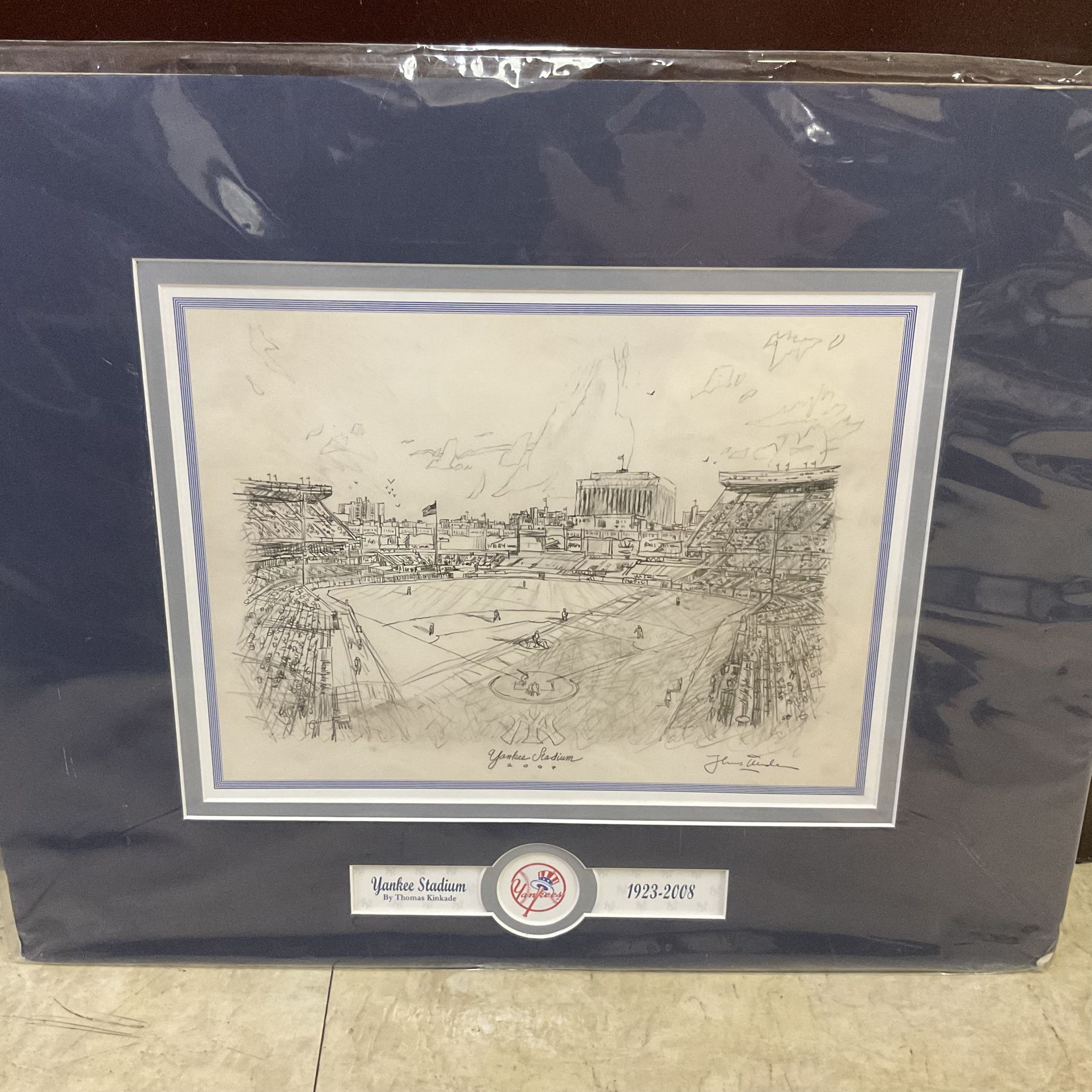 Thomas Kinkade Yankee Stadium Sketch Matted