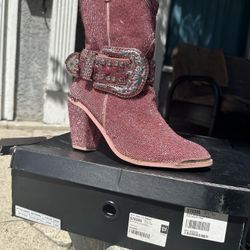 Pink Rhinestone Boots Dollskill