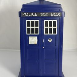Doctor Who Plastic Tardis Police Call Box organizer jar with sound