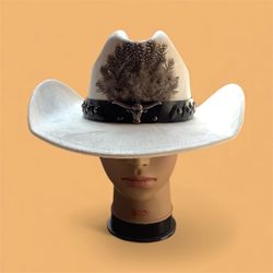 Feather Embellished Cowboy Hat