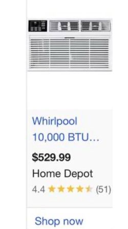 WHAT102-2CW is a 10,000 BTU through-the-wall air conditioner d