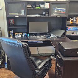 Desk with hutch and chair
