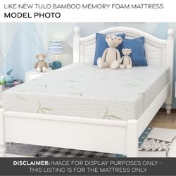 🌿 Like-New Tulo Bamboo Memory Foam Twin Mattress – (Pick-Up Only)