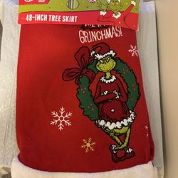 NEW DR SEUSS THE GRINCH MERRY GRINCHMAS 48" TREE SKIRT