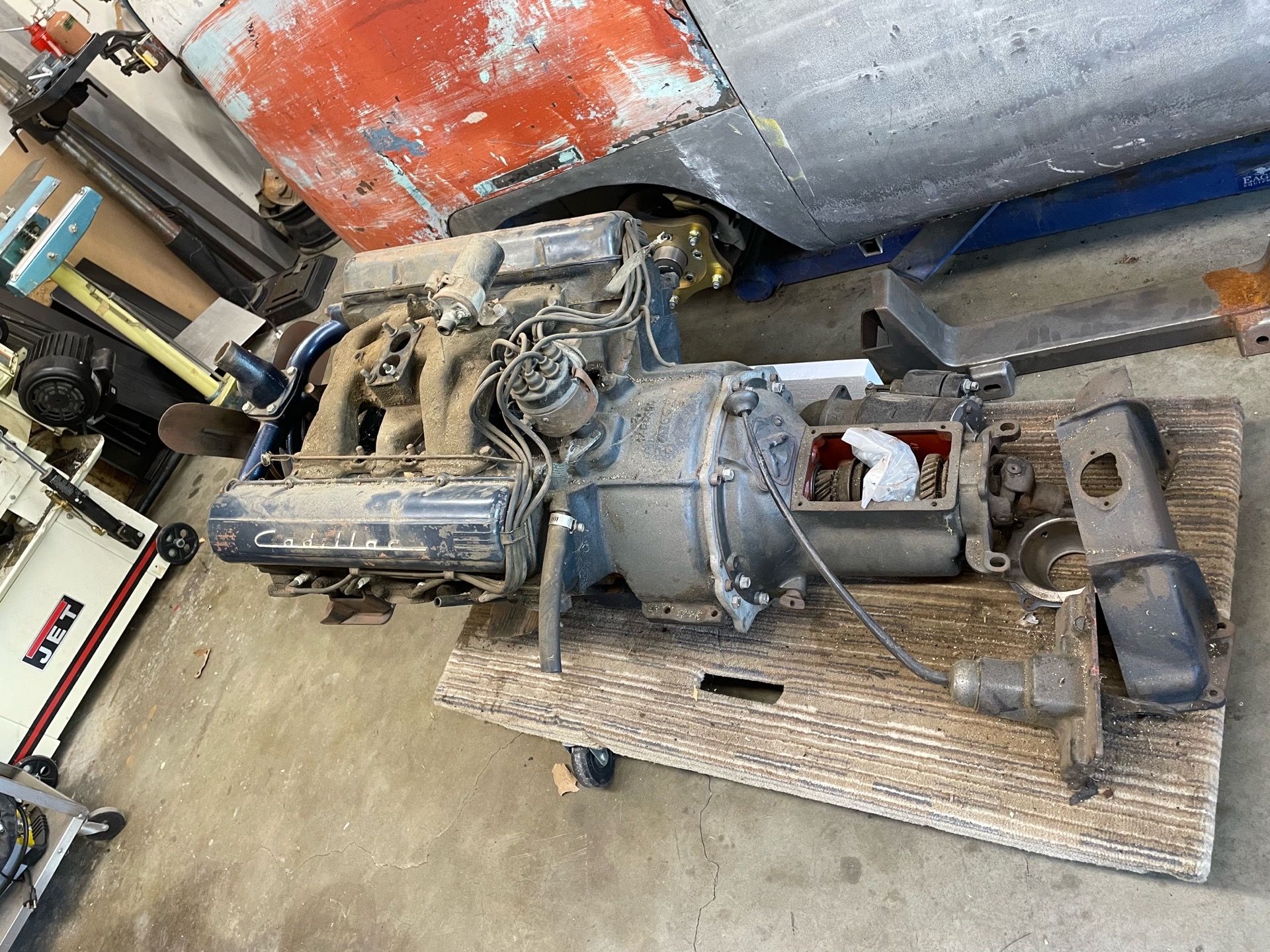 331 Cadillac motor 1949 Ford three speed transmission