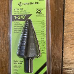 Genuine Greenlee GSB12 Step Drill Bit – 1/4” to 1-3/8” – New in Package – Model GSB12 Brand new, never used Greenlee GSB12 step drill bit in original 