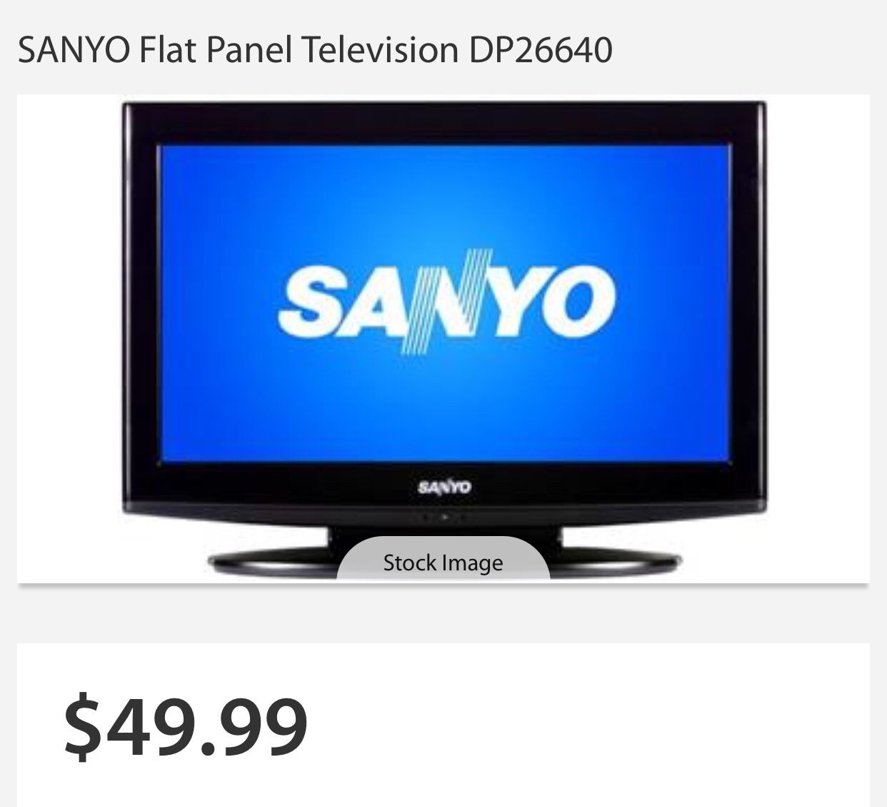 Sanyo 30 inch TV / DVD player