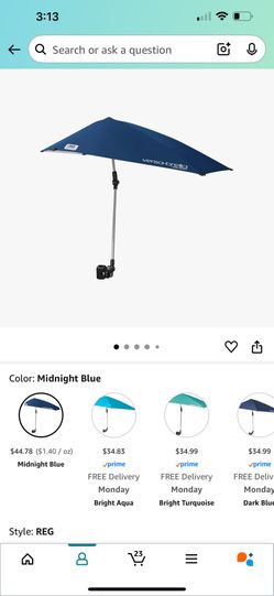 TWO ADJUSTABLE UMBRELLAS WITH UNIVERSAL CLAMPS-MIDNIGHT BLUE