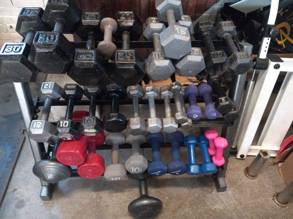 350+ Pounds Dumbells Complete Set Delivery Available
