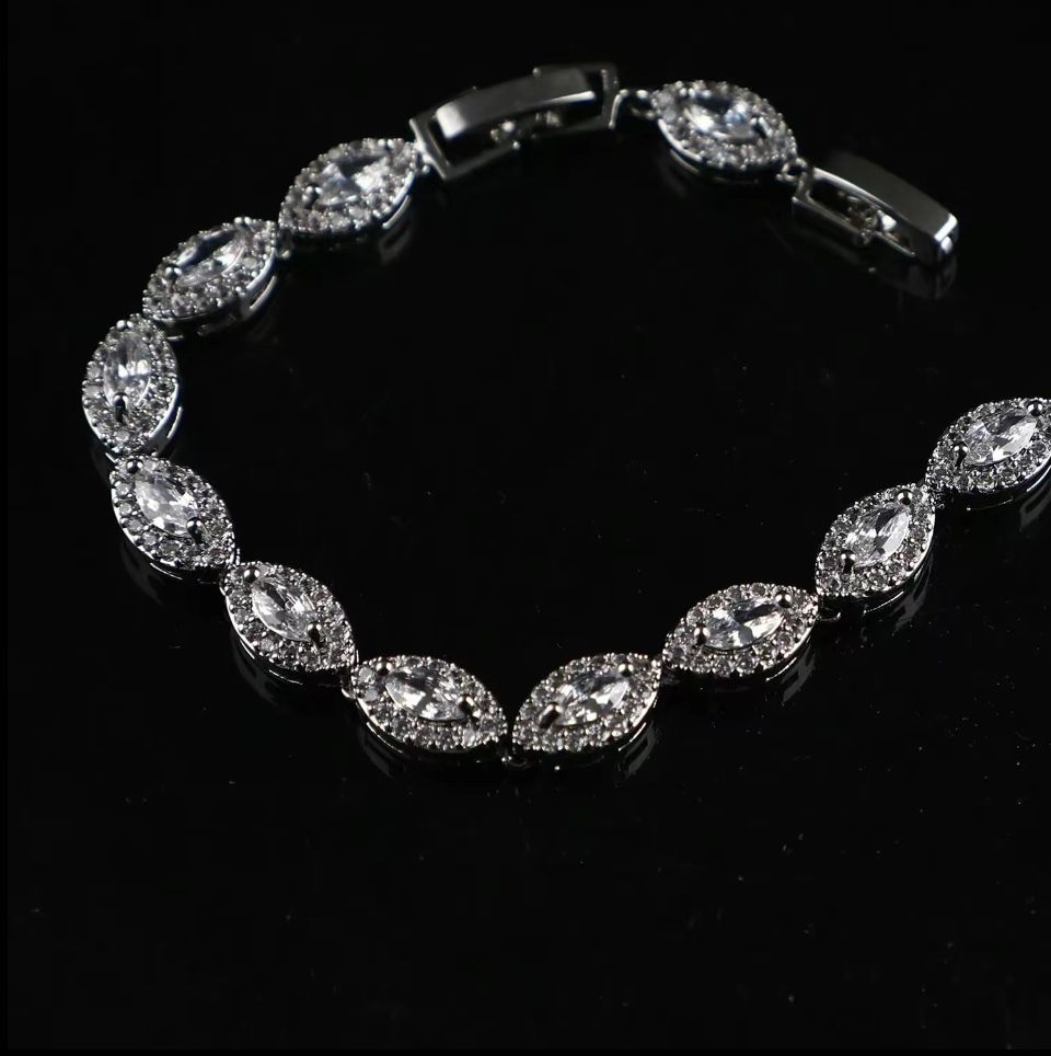 Marquise Cut Moissanite Bracelet (Passes Diamond Tester)