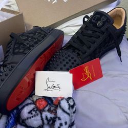 Red Bottoms Black 9.5