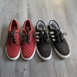 Adidas And Nikes Almost New Red Size 10 Mens And Black 10 1/2 Mens