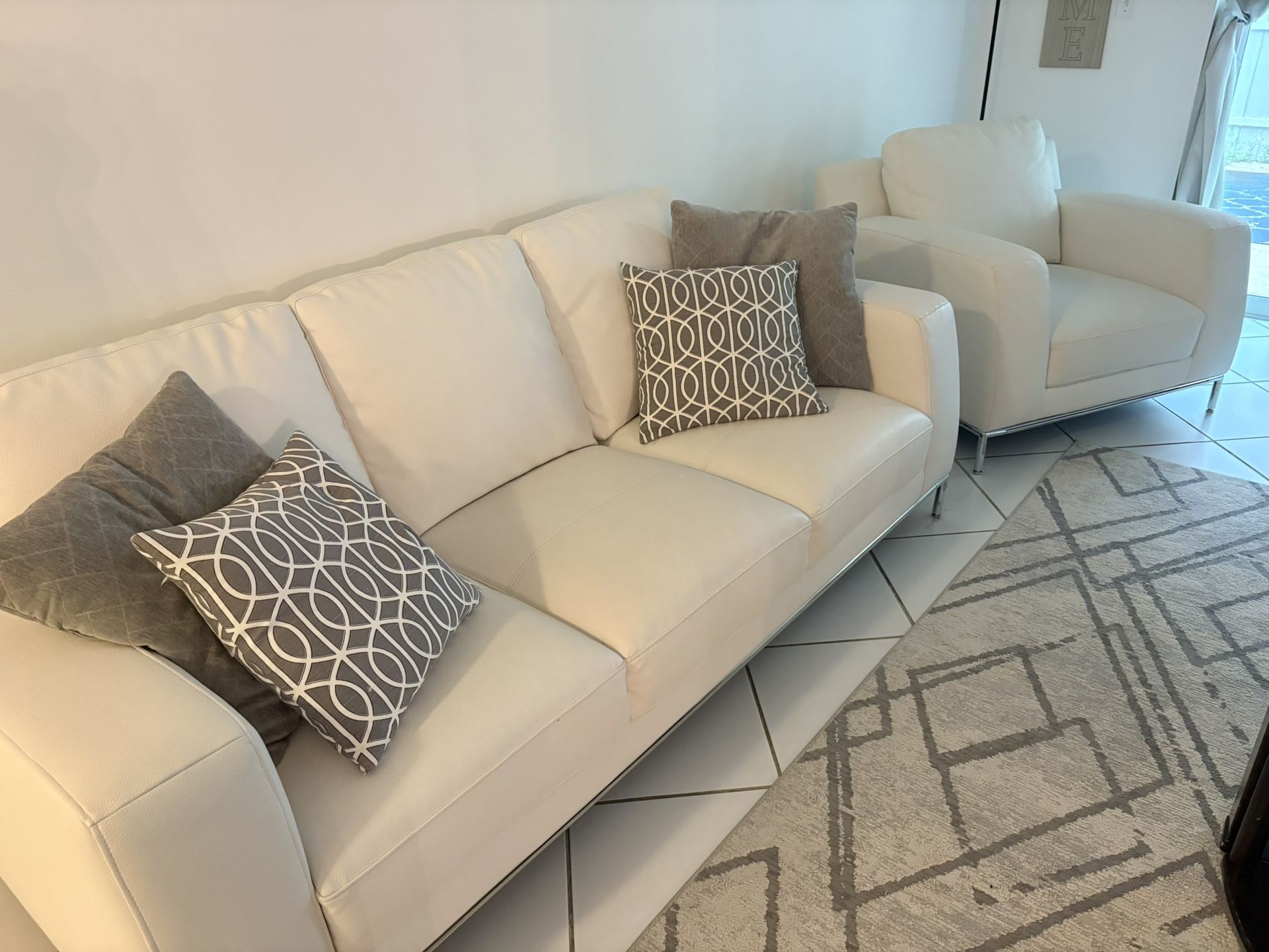 Carlo Perazzi Leather Couch Sofa Living Room Set