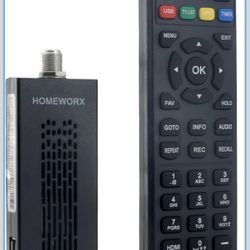 Digital TV Converter Box Dongle with TV Tuner, TV Recording, USB Multimedia Function, 1080P HDMI Output, Clear QAM by Mediasonic HomeWorx