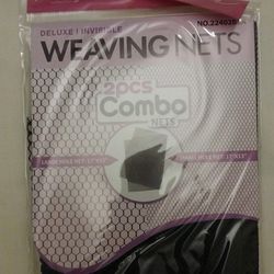 Magic Collection No. 22402BLA, Black Deluxe Invisible Weaving Nets 2pcs, NEW

