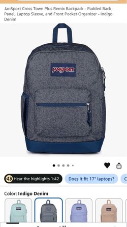 Blue Jansport denim backpack 🎒