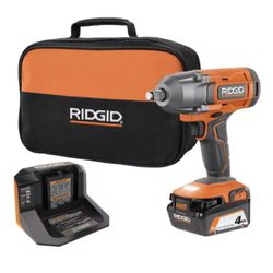 RIDGID 18V Cordless 1/2 in. Impact Wrench Kit with 4.0 Ah Battery and Charger