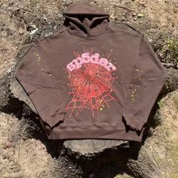 Sp5der Hoodie Brown (Streetwear -All Sizes) 