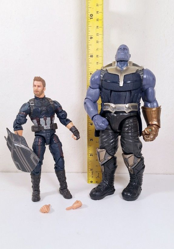Marvel Legends Infinity War Captain America & Thanos BAF Complete