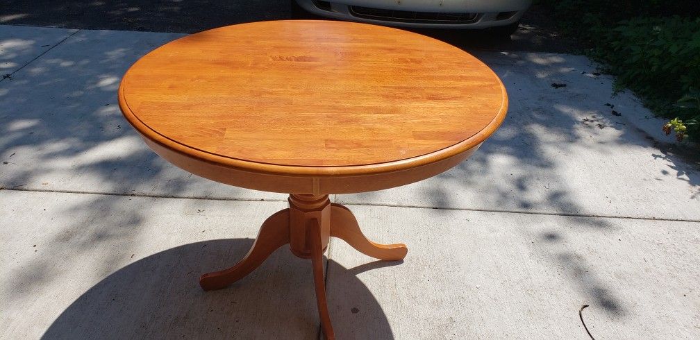 42 Inches Solid Wood Dining Kitchen Table, No Leaf