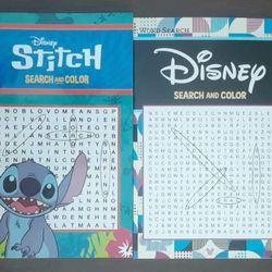 Set Of 2 New Disney Search And Color Activity Books