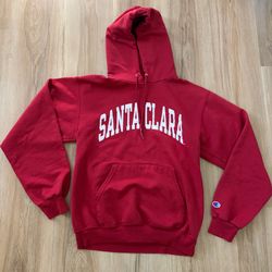 Santa Clara Champion Red Pullover Hoodie Vintage
