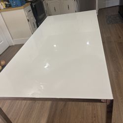 Glass Table Top With Metal Base