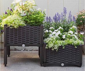 Barton 2-Piece Raised Garden Bed Planter Box with Self-Watering Design and Drainage Holes, Brown

New in box 📦