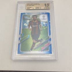 20-21 Lionel Messi TOPPS CHROME blue bubbles Refractor SSP BGS 9.5