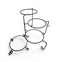 Vintage Wrought Iron Four Tiered Pie Stand 360 Swing Out Appetizer Cookies