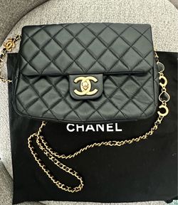 Authentic CHANEL Handbag Black Lambskin with gold-tone chain - Original e-receipt available